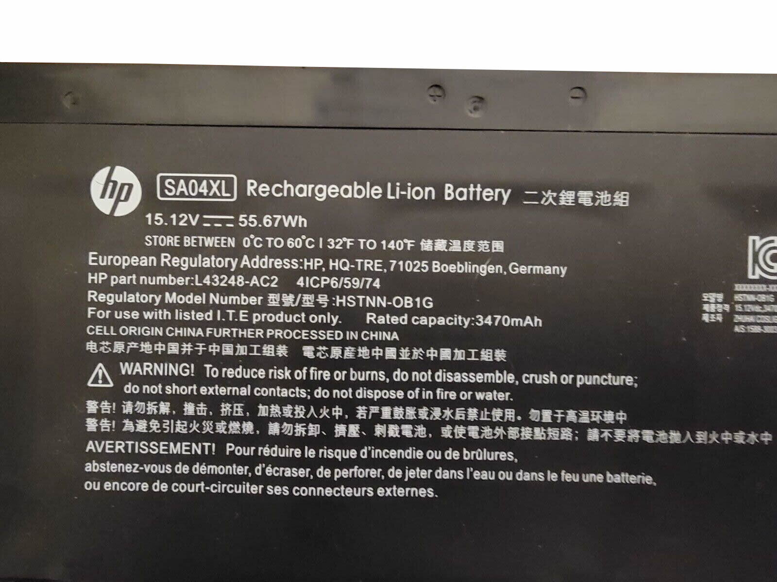 New Genuine SA04XL Battery for HP  HP ENVY 17T-CG000 17T-CG100 15T-DR L43248-AC2