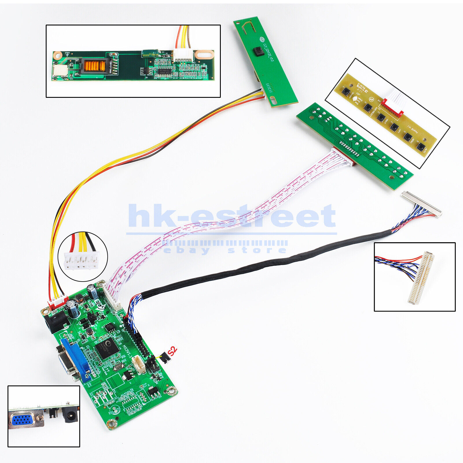HDMI+DVI+VGA Audio LCD Controller board Kit for 15.4\