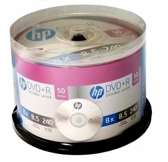 50-Pack HP 8X Logo Top DVD+R DL Dual Layer Disc 8.5GB