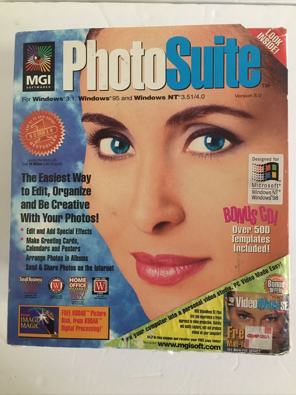 Vintage MGI PhotoSuite Software Version 8.0 for Windows 3.1, 95,NT-3.51/4.0
