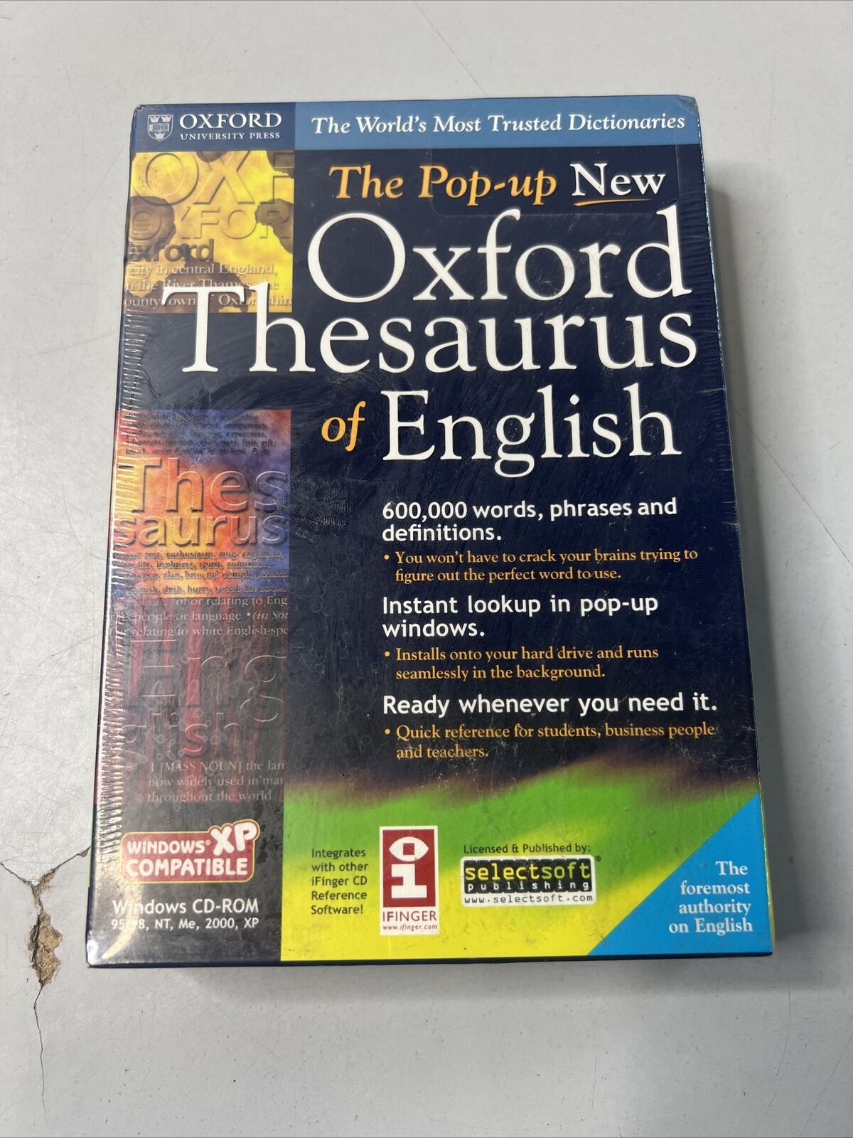 The Pop-Up New Oxford Dictionary of English (2000, PC, CD-ROM) Vintage Over20yrs