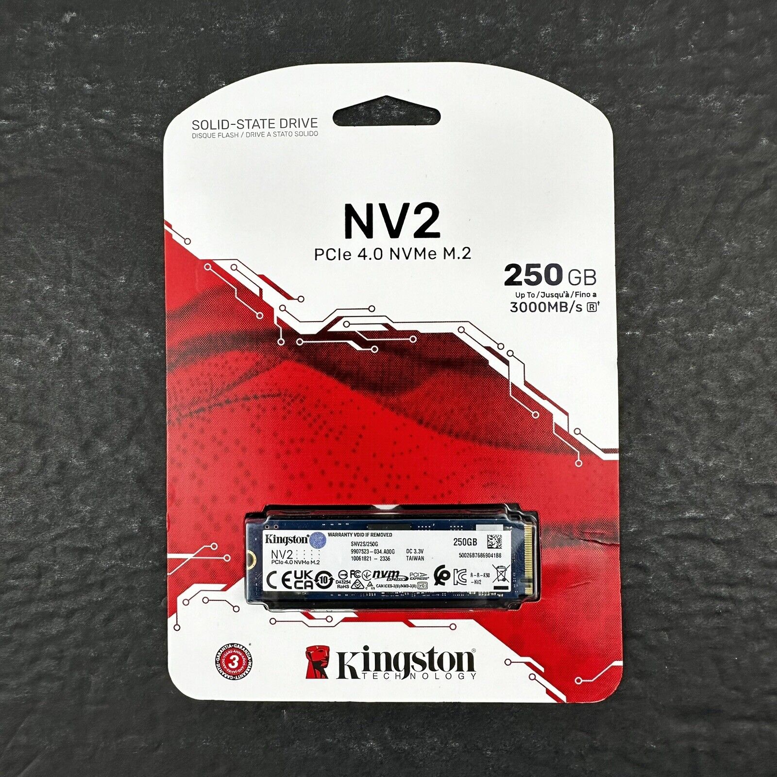 Kingston Solid State Drive 250GB NV2 PCle 4.0 NVMe M.2 Internal SSD