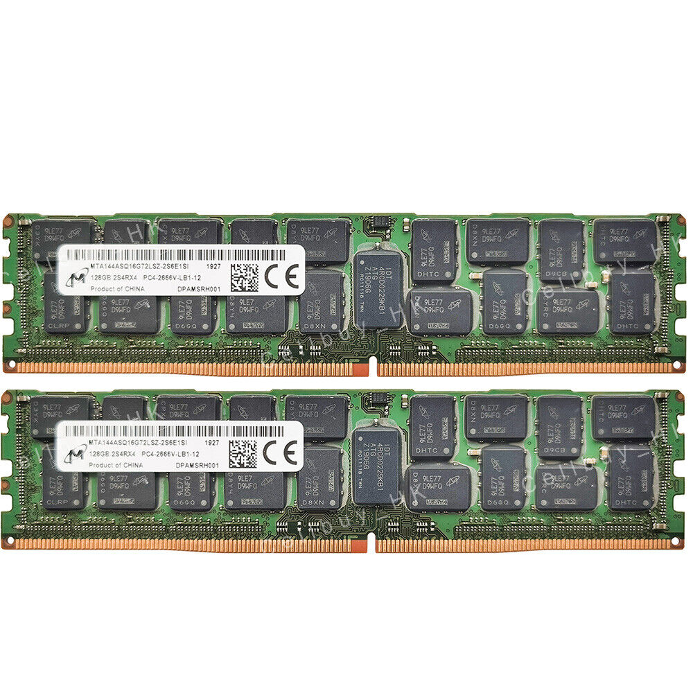 Micron 256GB 2X128GB 2S4RX4 DDR4-21300 2666MHZ 288P ECC Registered Server Memory