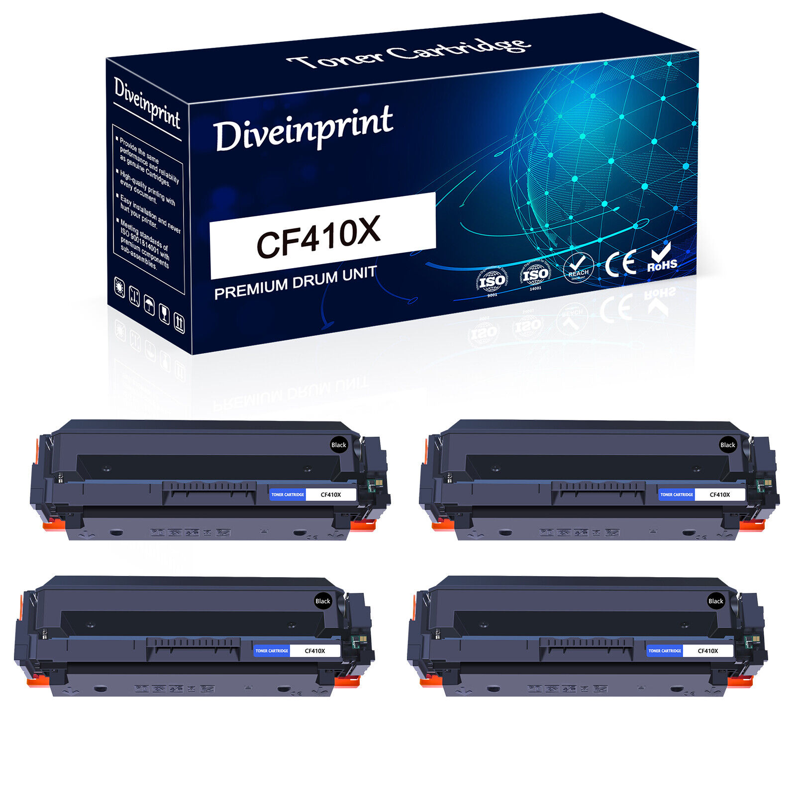 4PK CF410X Toner Cartridge For HP Color LaserJet Pro MFP M377dw M477fnw M477fdw