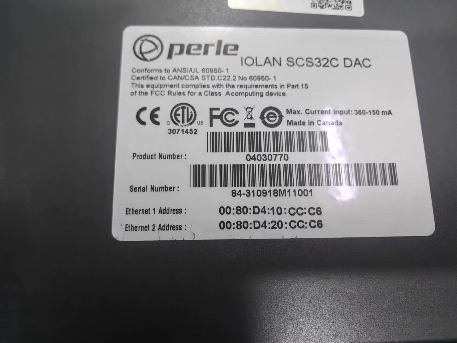 Perle 04030770 IOLAN SCS32C DAC Device server