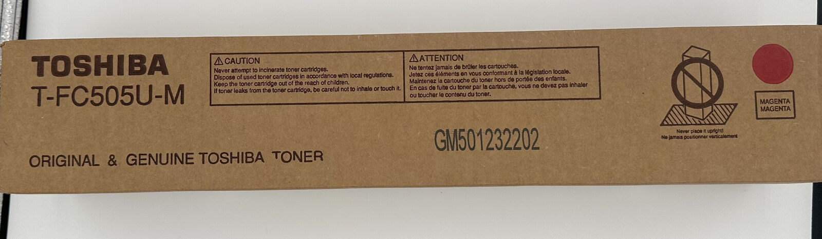 TOSHIBA T-FC505U-M Print  MAGENTA Toner Cartridge / FACTORY SEALED BOX