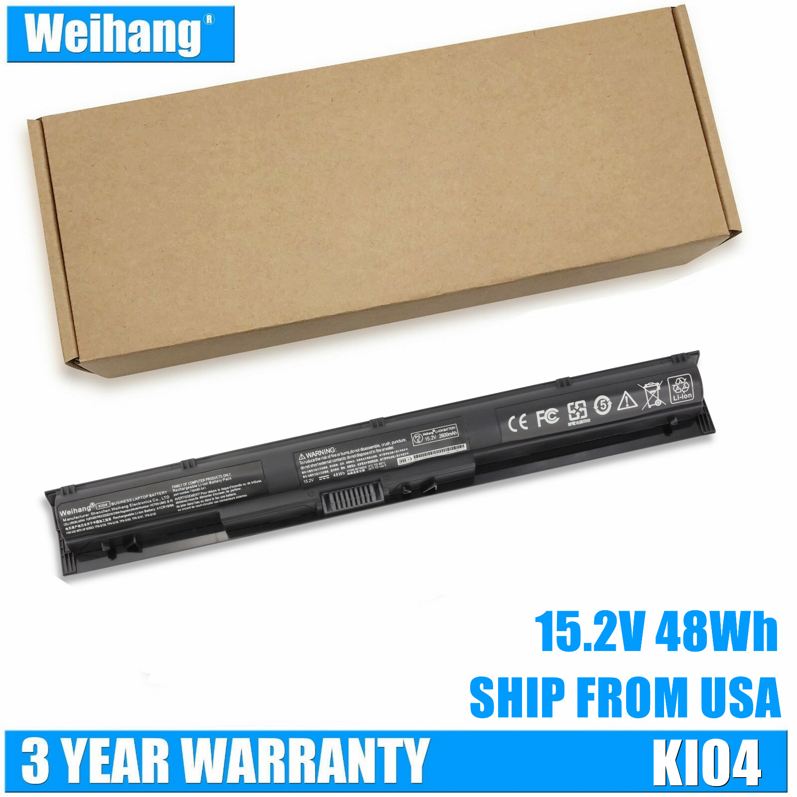 Genuine Weihang K104 KI04 Battery HP Pavilion 14 15 -ab000 17-g000 800049-001 