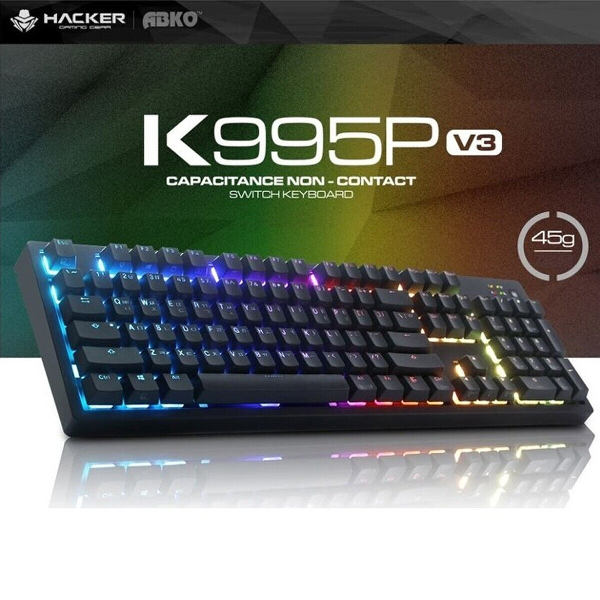 ABKO K995P V3 Electro-Capacitive RGB   Mechanical ANTI SPILL GAMING Keyboard 