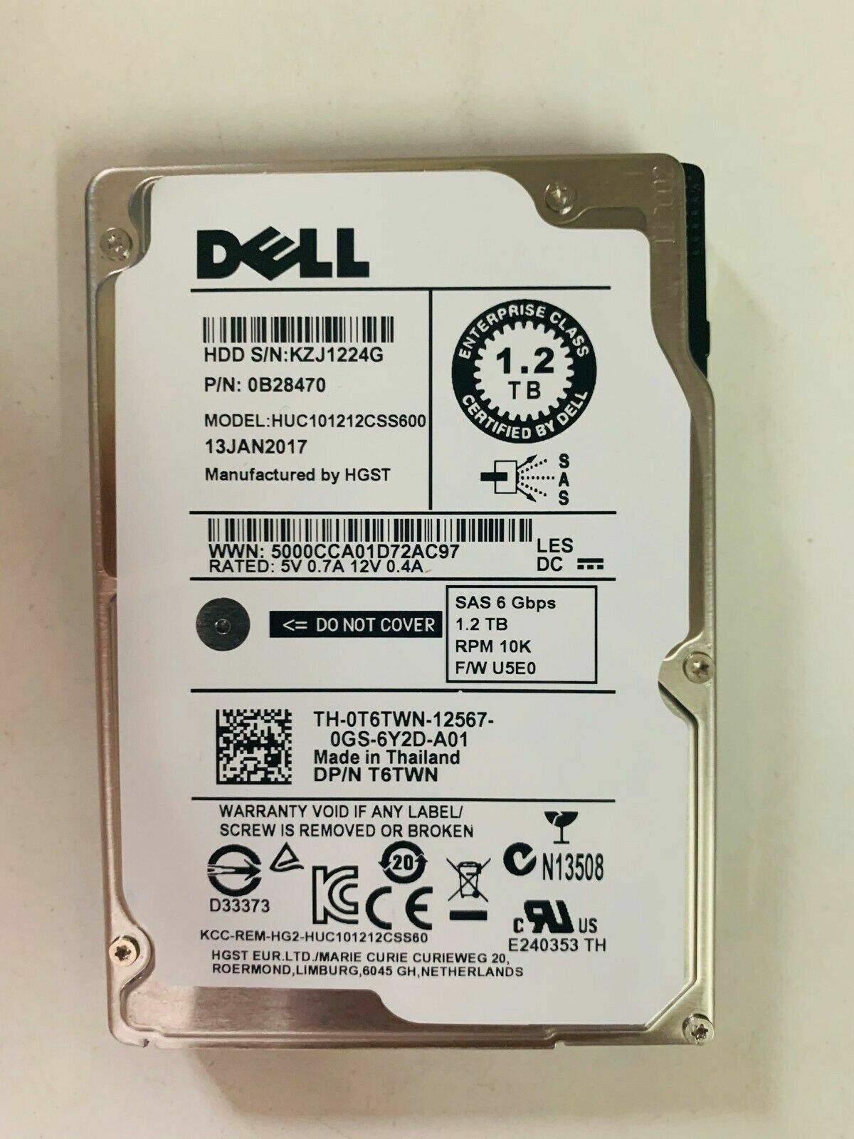 Dell 1.2TB 6G 10K 2.5