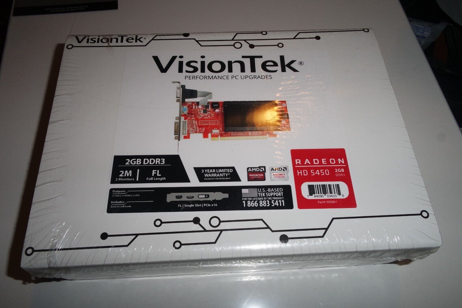 VisionTek 900861 DDR3 PCIe x16 2GB Graphic Card (New still sealed)