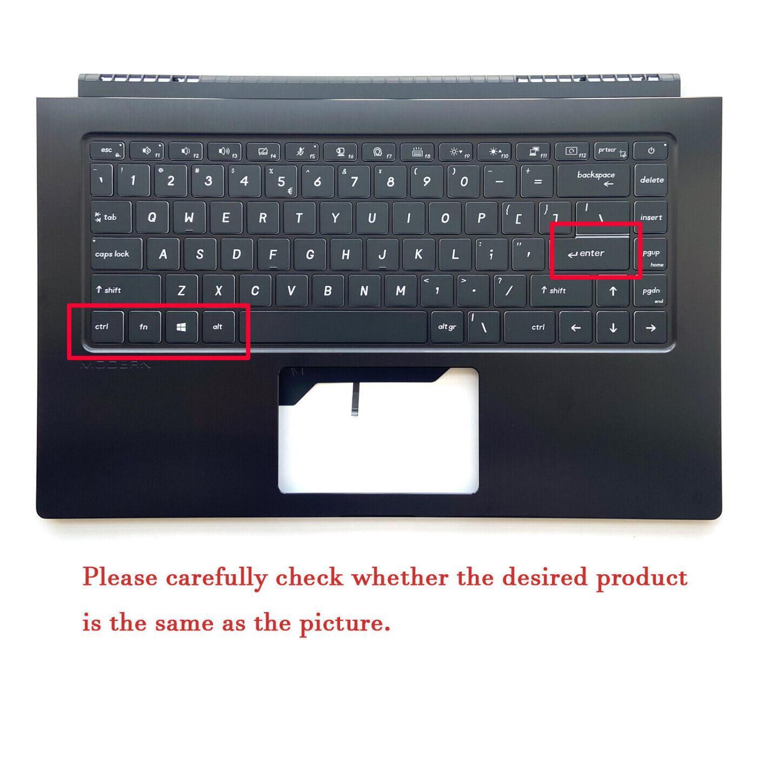 New 15.6in Upper Case Palmrest Backlit Keyboard Cover For MSI Modern 15 MS-1551