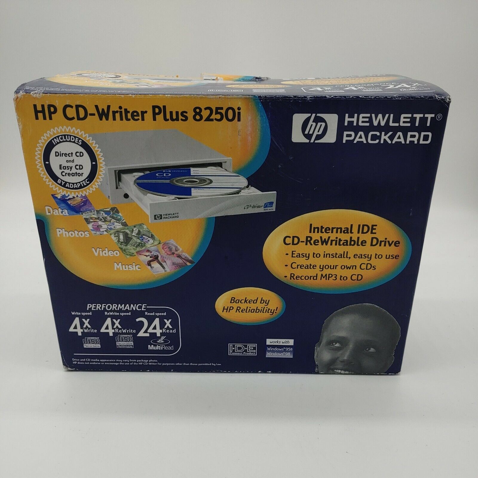 Open Box Vintage Hewlett Packard HP CD-Writer Plus 8250i Never Used