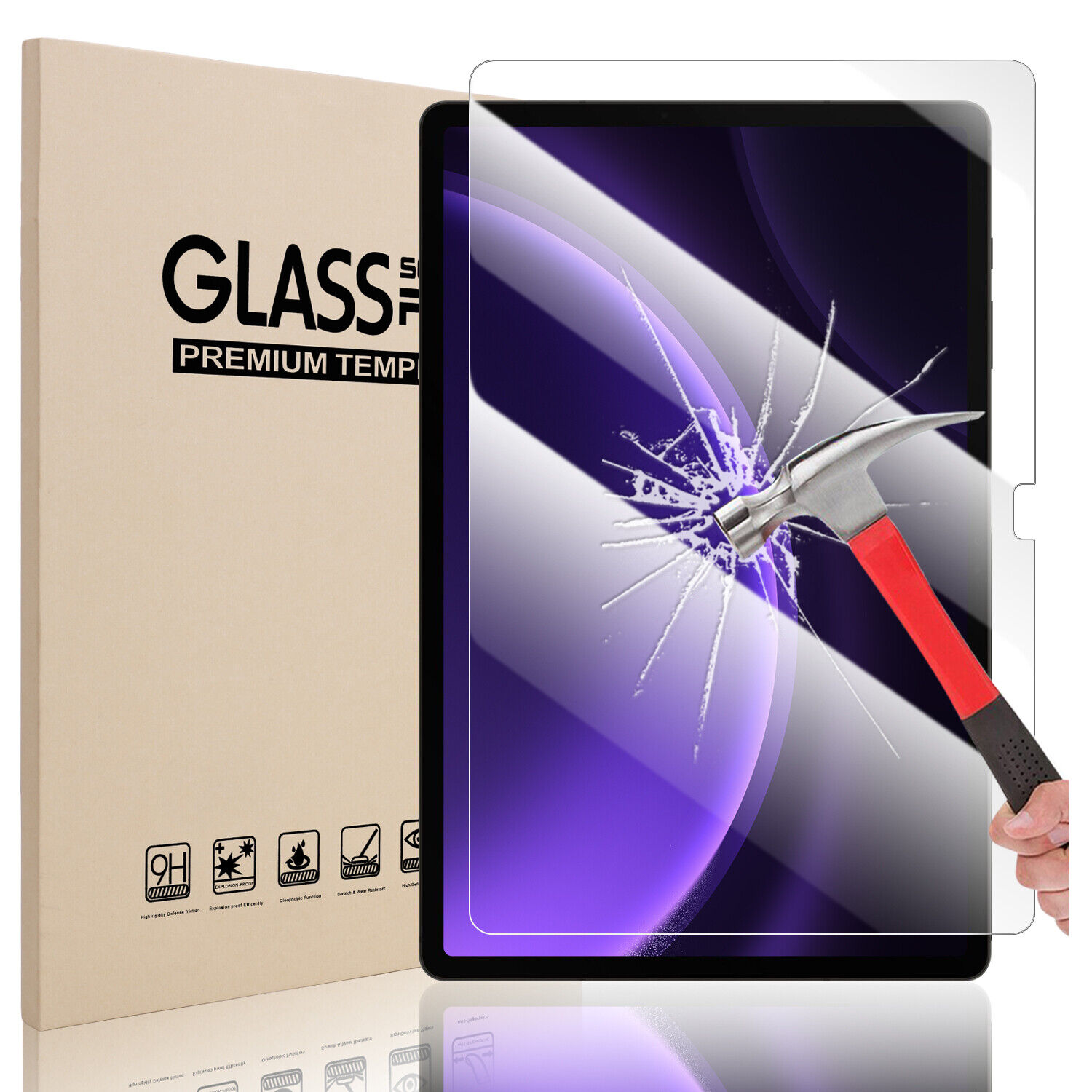 For Samsung Galaxy Tab S9 Ultra,S9 Plus,S9 FE+ Tempered Glass Screen Protector