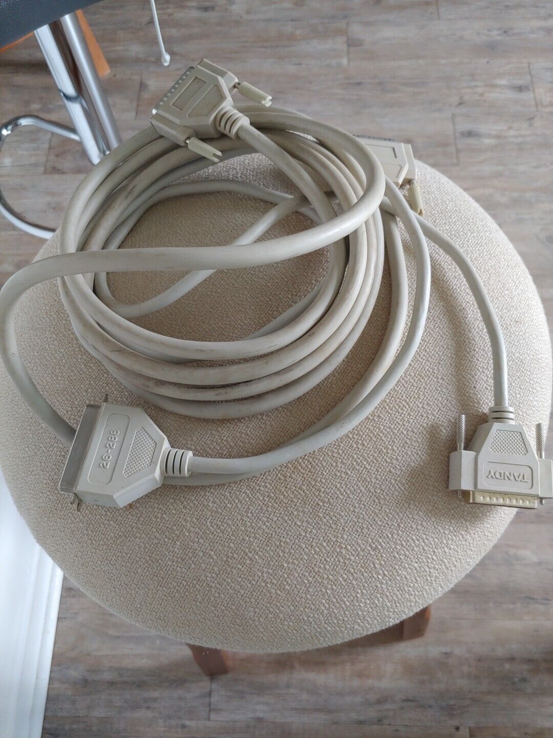 2 Vintage Tandy Computer Products 6’ Cable 25 Pin Original Tandy Product 26-288