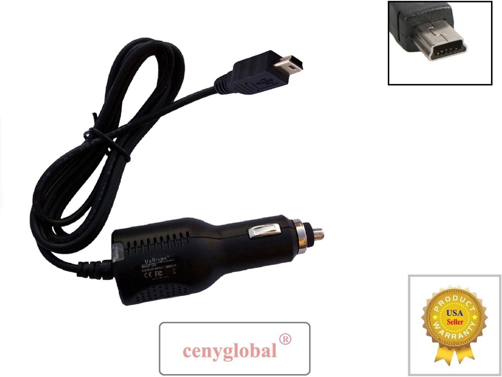 5V Mini USB Car DC Adapter For Pruveeo D30 D30H D40 D80 D90-4CH Dash Cam Camera