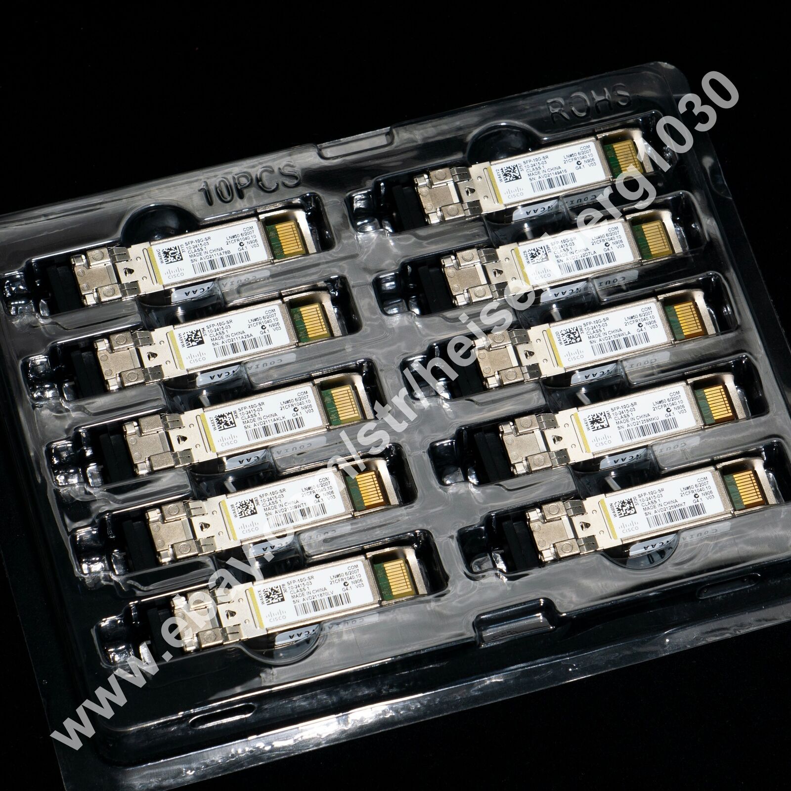 10-Pack SFP-10G-SR V03 CISCO 10-2415-03 850nm 10GBASE-SR SFP+ SN:21 
