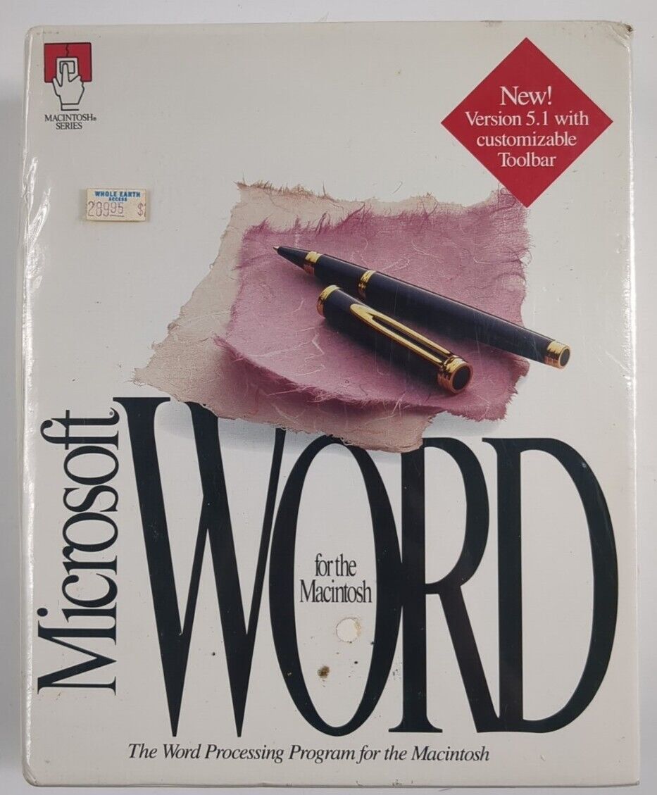 Vintage 1992 Microsoft Word 5.1 (5.0) for Apple Macintosh Brand New SEALED