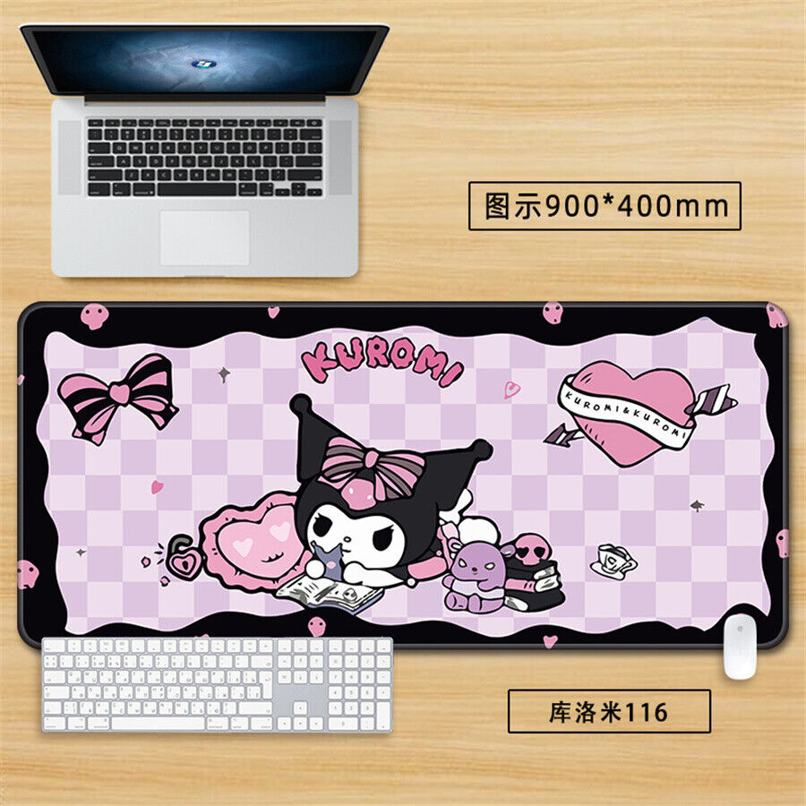 Cartoon Kuromi Large Mouse Pad Desk Mat Thickened Game Mouse Mat 400*900*4 mm 
