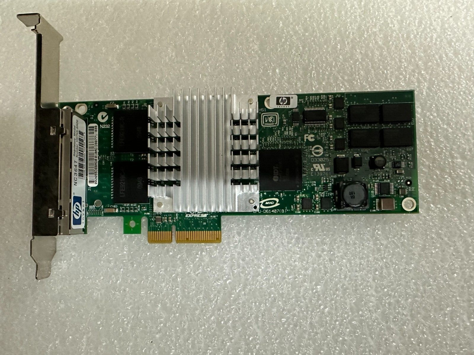 HP NC364T PCI-E Quad Port Gigabit Ethernet Adapter 436431-001 435506-003