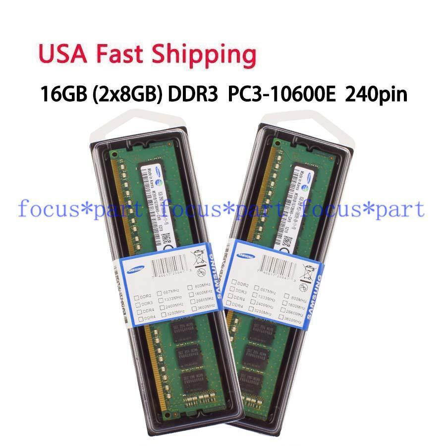 Samsung 16GB 2x8GB PC3-10600E DDR3-1333MHz ECC UDIMM 1.5V Ram for Workstation US