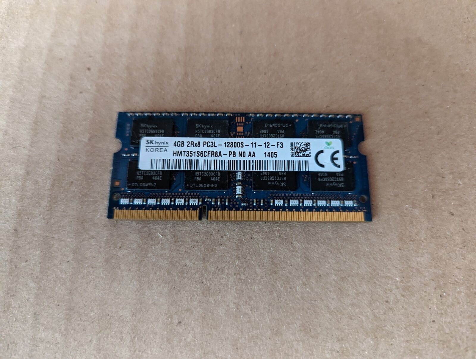 4GB 2RX8 DDR3 MEMORY PC3L-12800S-11-12-F3 SK HYNIX NOTEBOOK MEMORY HMT3 N1-3(6)