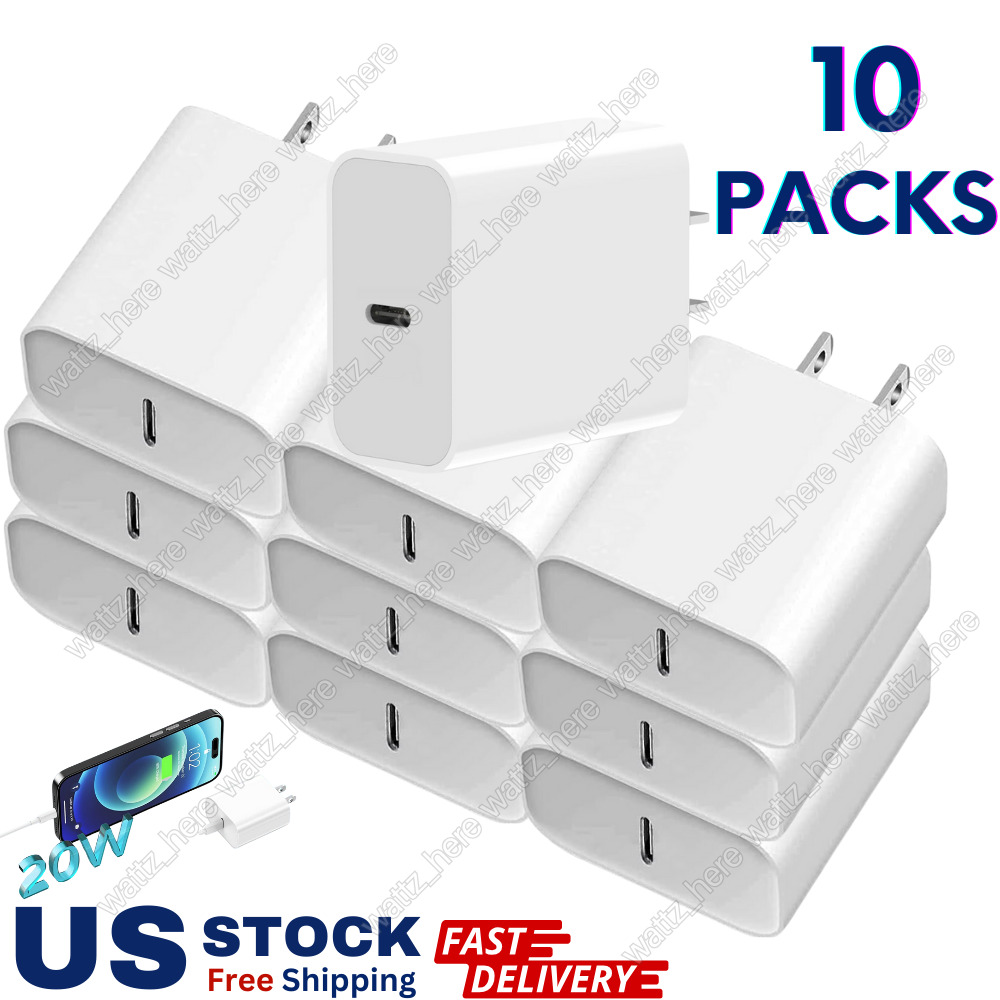 Lot 10X 20W USB-C Type C Fast Charger Power Adapter Block For iPhone 14 /Samsung