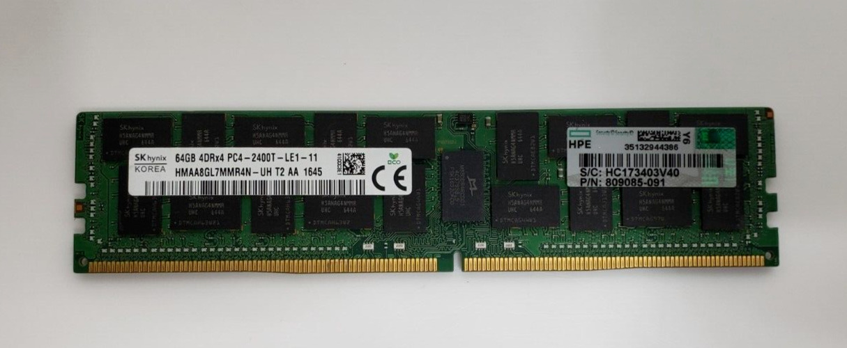 64GB SK hynix PC4-2400T Reg ECC LRDIMM HMAA8GL7MMR4N-UH HP 809085-091
