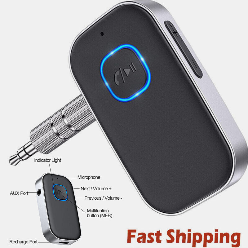 USB Wireless Bluetooth 5.0 Transmitter Receiver 3.5mm 2in1 Audio Adapter Aux Car