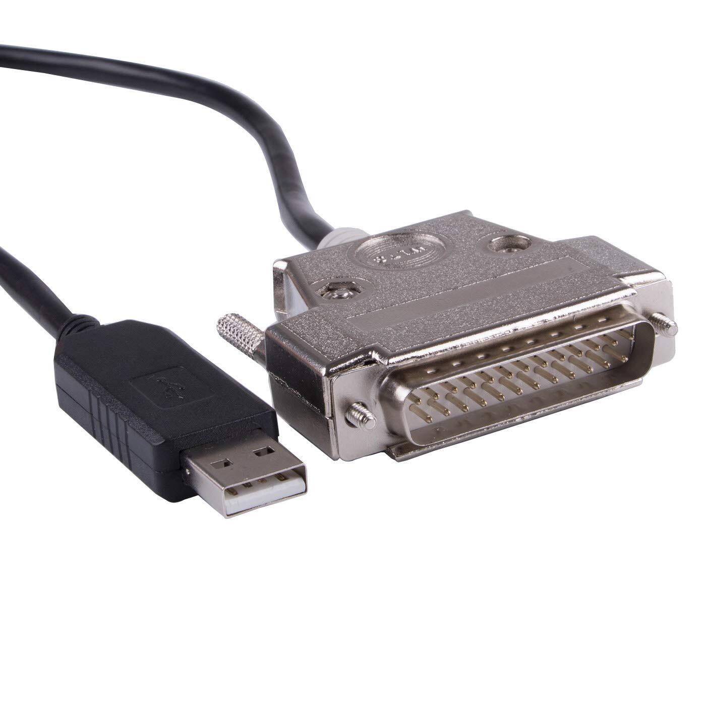 USB to DB25 Male Serial Converter Apdater Null Modem Crossover Printer Cable ...