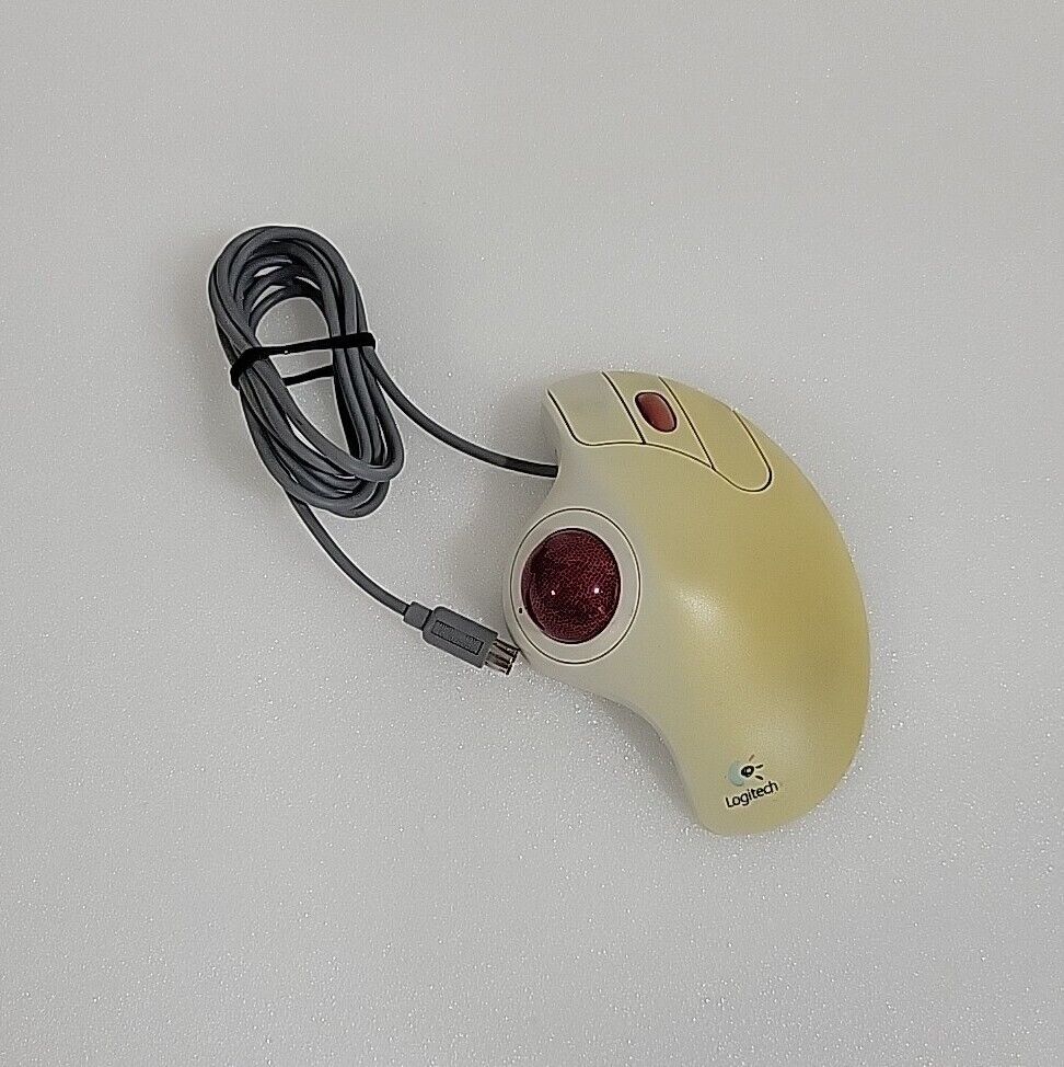 Logitech TrackMan Marble+ T-CL13 Trackball Mouse (Wired, PS/2) Vintage Rare