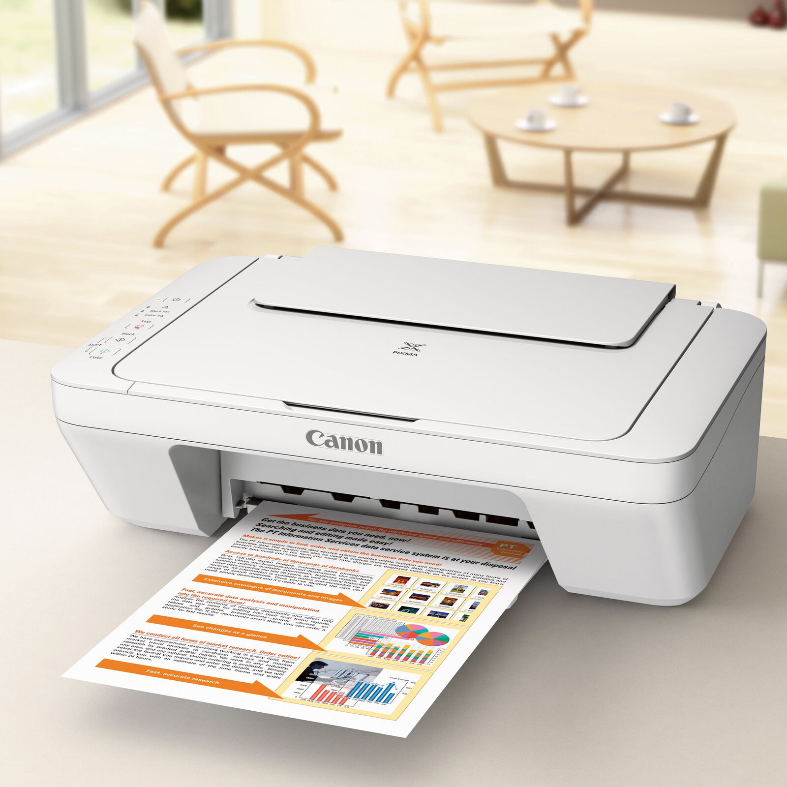 PIXMA MG2522 Wired All-in-One Color Inkjet Printer [USB Cable Included], White,A