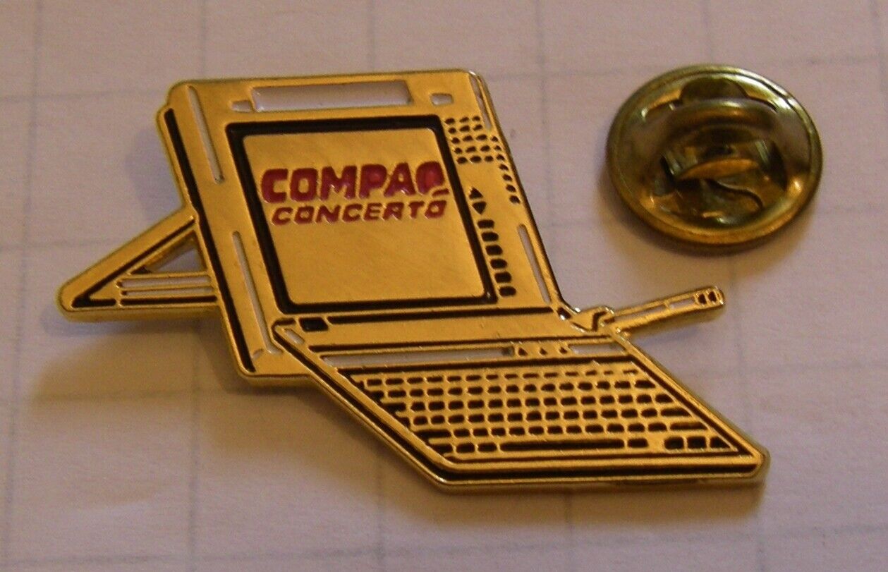 COMPAQ COMPUTER CONCERT LAPTOP Vintage Pin Badge