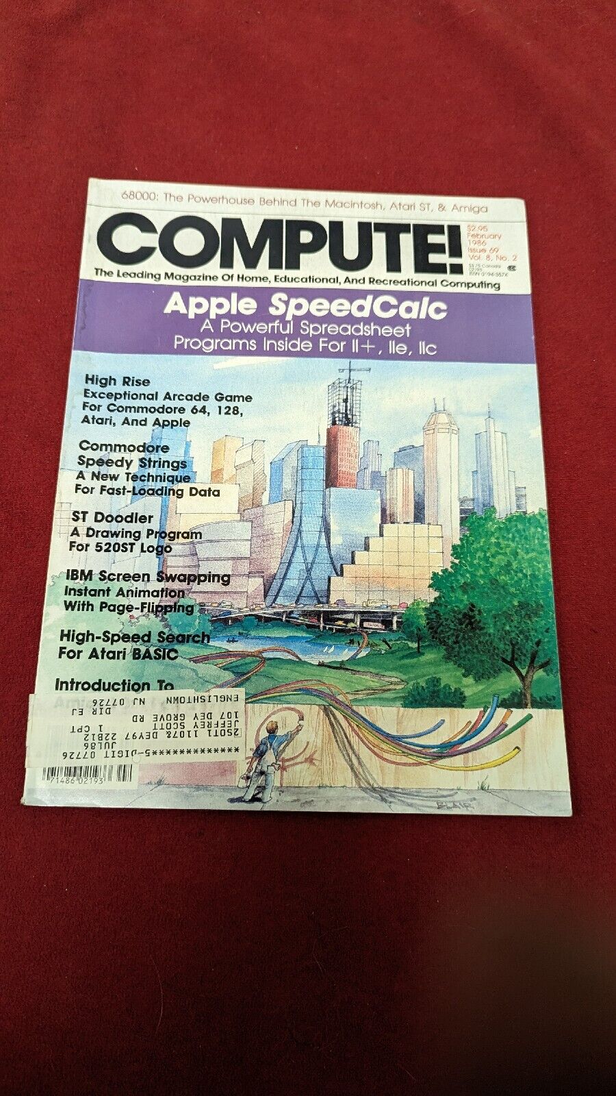 Vintage Compute Magazine February 1986  Issue 69 , Vol. 8 No. 2 Apple SpeedCalc