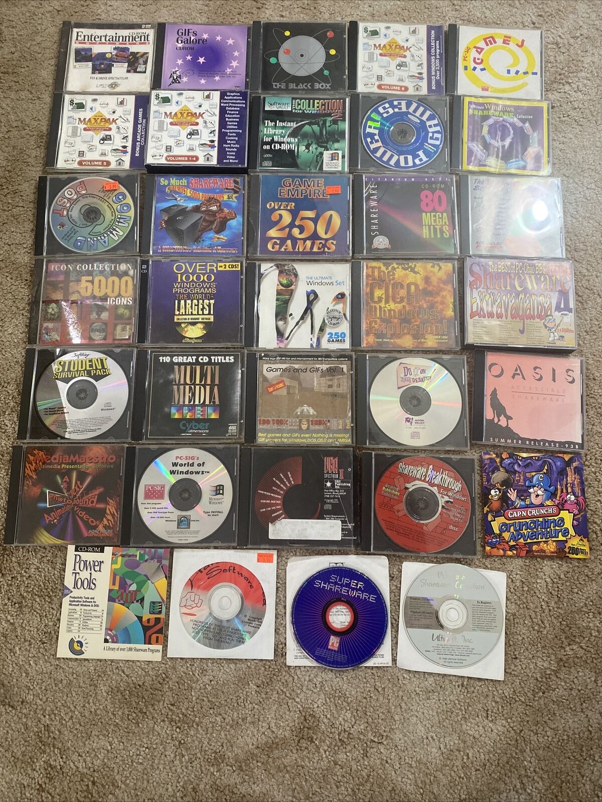 huge mixed lot 34 disc PC shareware