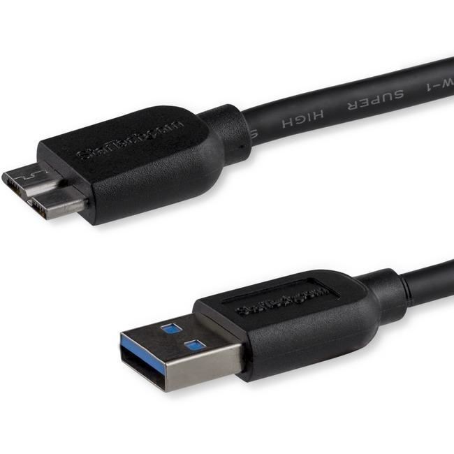 StarTech.com 0.5m (20in) Slim SuperSpeed USB 3.0 A to Micro B Cable - M-M
