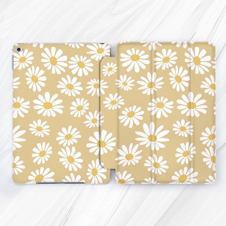 Light Brown Daisies Flowers Case For iPad 10.2 Air 3 4 5 Pro 9.7 11 12.9 Mini
