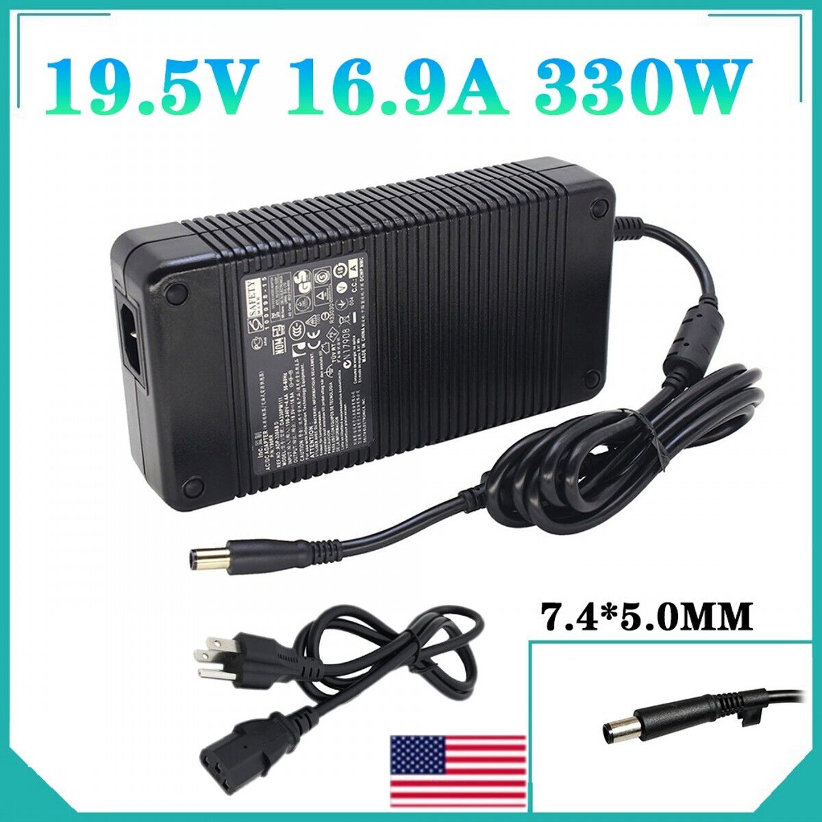 For Dell Alienware 15 17 R4 R5 M17 M18 PC 330w 16.8a Laptop Power Charger+Cord