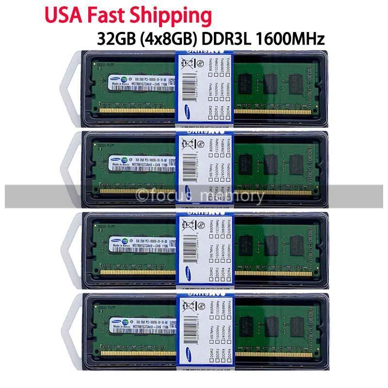 Samsung DDR3L 32GB (4x8GB) PC3L-12800 240PIN DIMM Non-ECC Memory for Desktop US