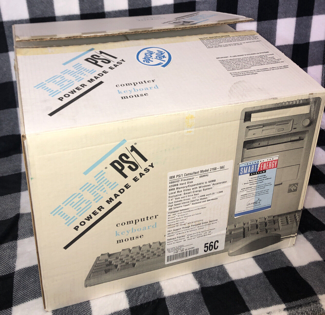 Vintage RARE EMPTY BOX IBM PS/1 Consultant Model 2168-56C PC With Packaging