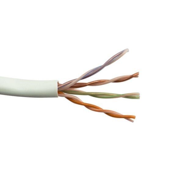 SCP CAT5E-P-WT Cable Cat5e Plenum UTP, 24 AWG, White, 4PR UTP, BC, 1000 ft Box