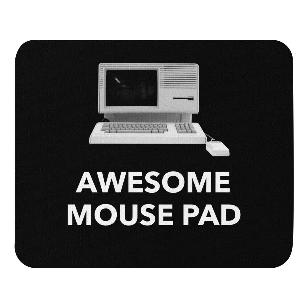 AWESOME mouse pad - black/white old classic mac/pc design - rubber base