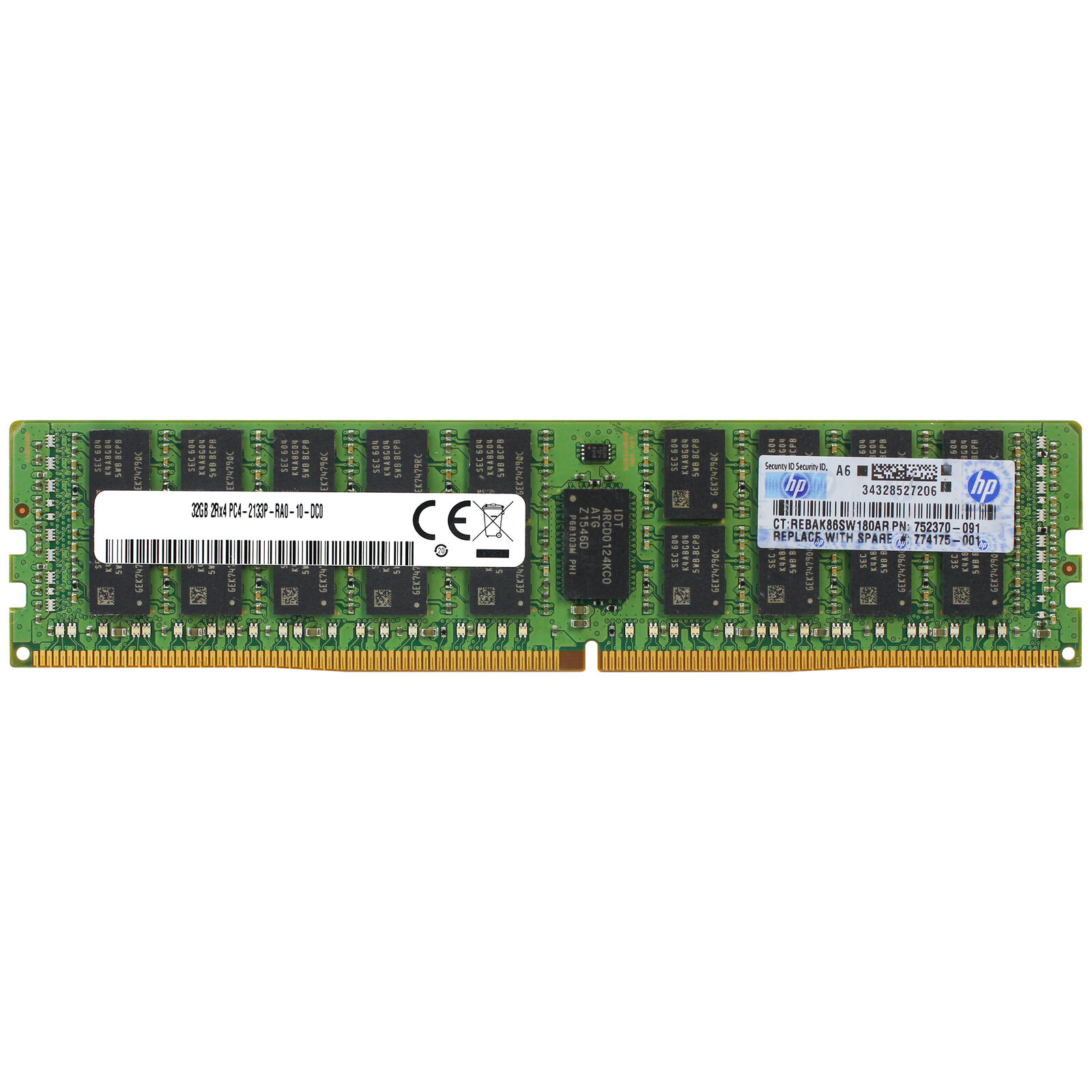 HP 32GB PC4-2133P DDR4 17000 REG HPE Memory RAM 728629-B21 774175-001 752370-091