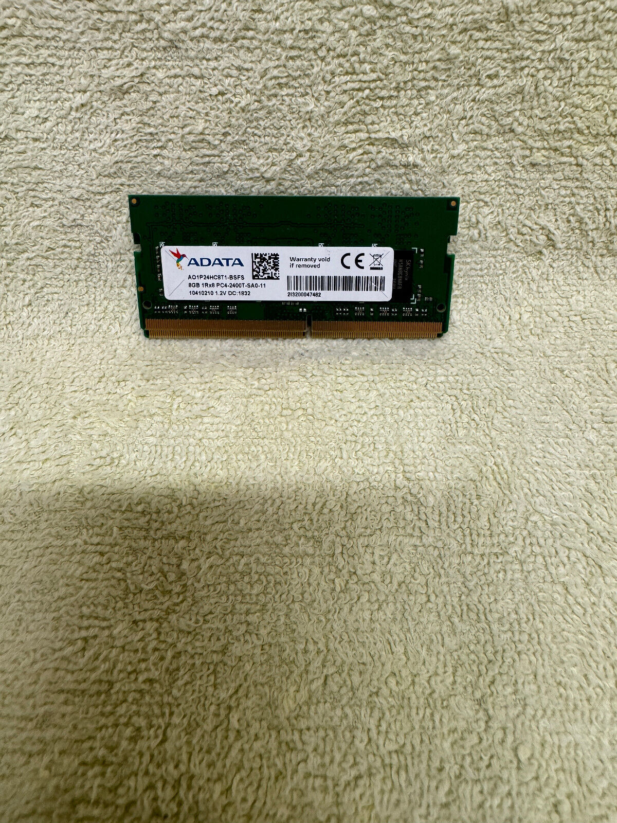 LOT OF 2 ADATA 8GB PC4-2400T SODIMM  Laptop RAM - USED