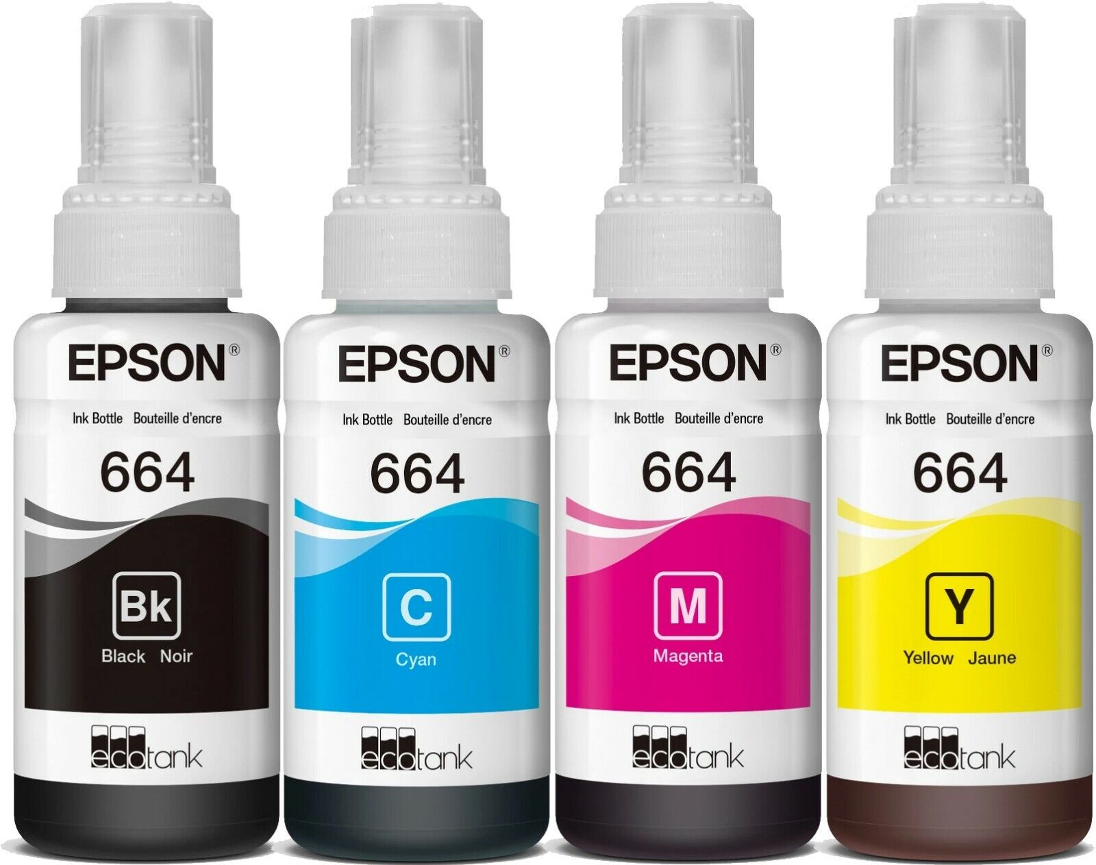 Genuine Epson 664 Ink Bottle 4 Pack for ET-2500 ET-2550 ET-2600 ET-2650 ET-4500