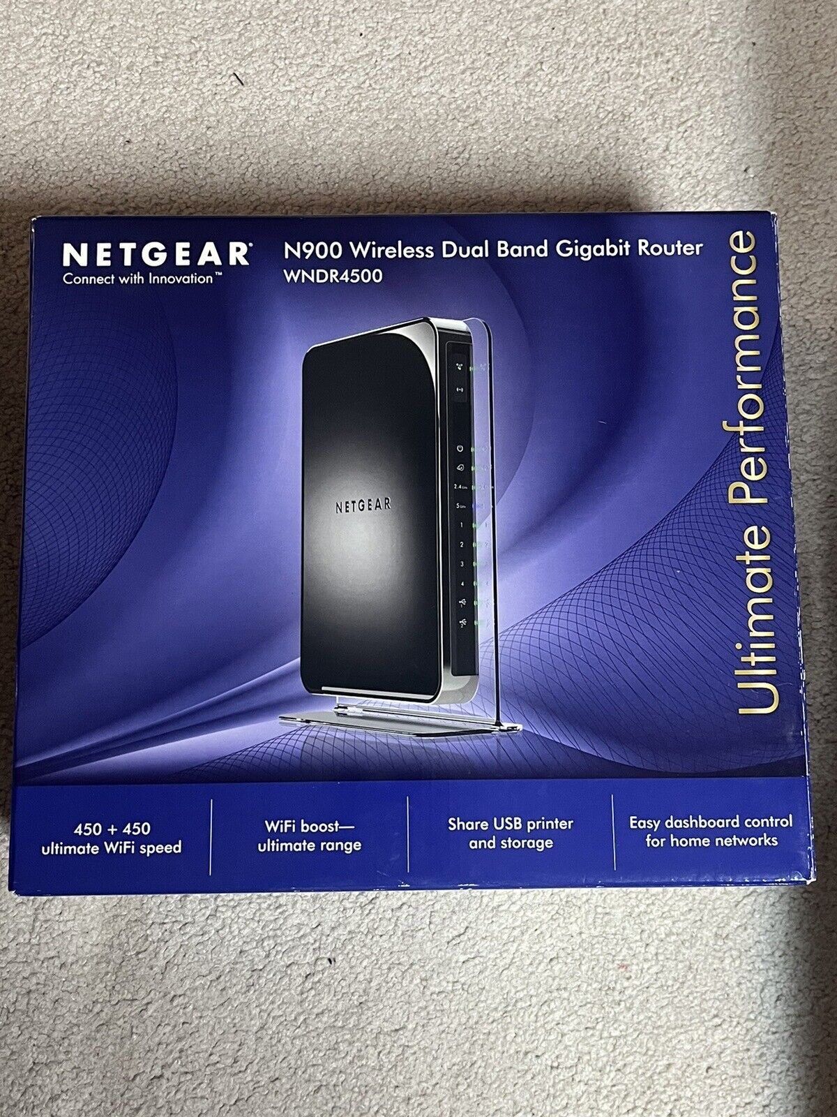 Netgear N900 Wireless Dual Band Gigabit Router Model WNDR4500 (Open Box)