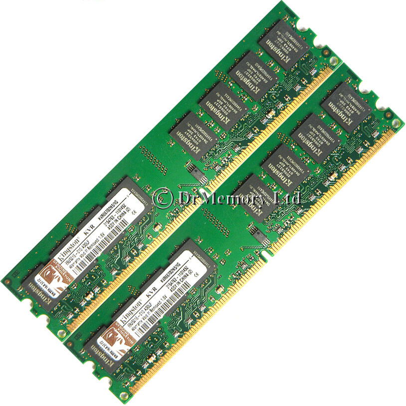 2GB 2x1GB DDR2-667 PC2-5300 5300U Non-ECC DIMM Memory RAM 4 Desktop PC 240-pin