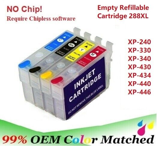 288XL  Refillable Ink Cartridge No Chip for XP-340 XP-434 XP-430 XP-440 XP-446