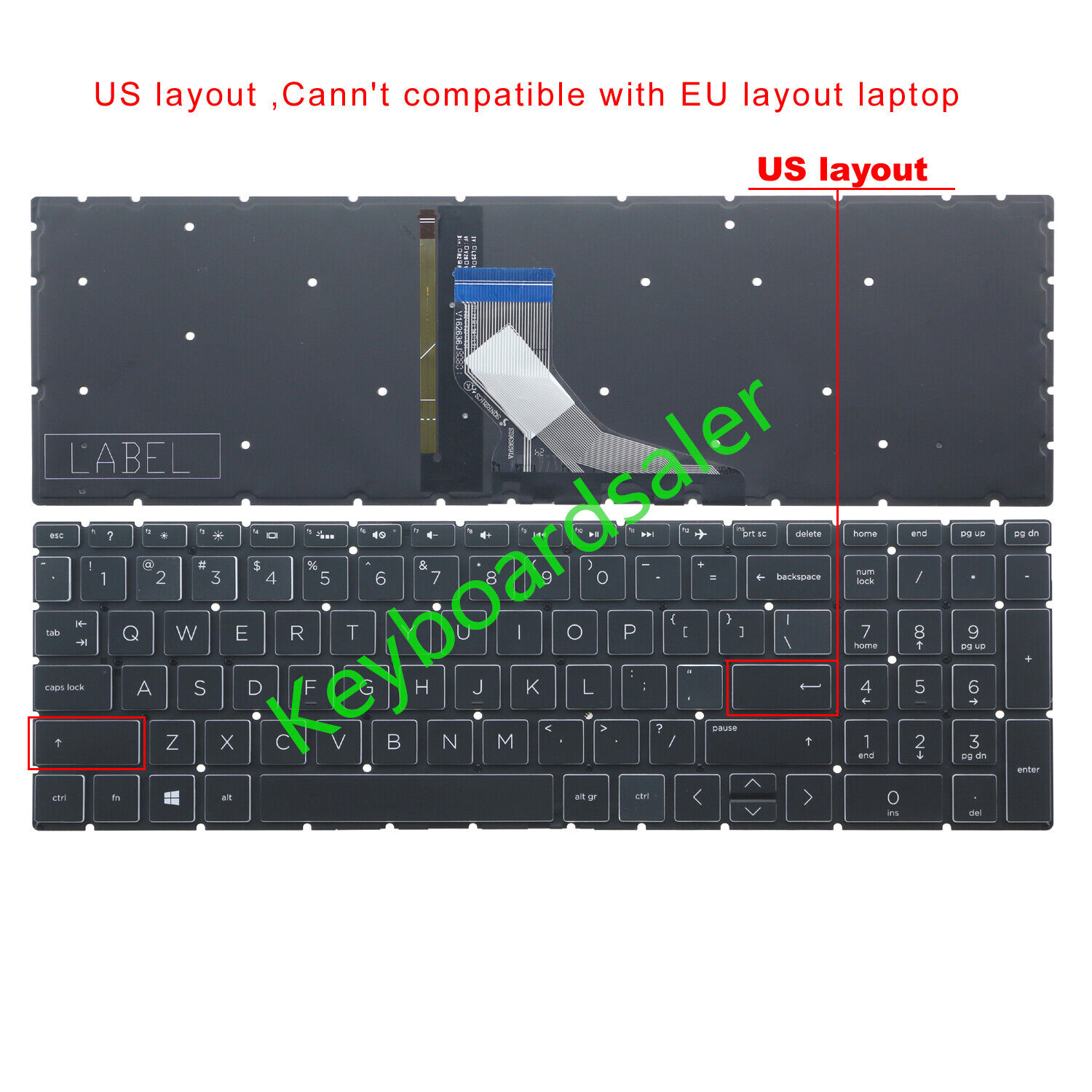 New US Keyboard Backlit for HP 16-A** 17-cd** 17-cd1** 16-a0032dx 17-CD1010nr