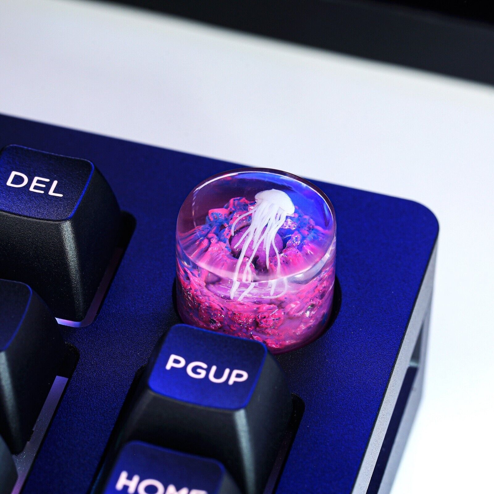 Jellyfish Gaming Knobs, Colorful Knobs Blue And Pink Jellyfish keycap, GMK rare