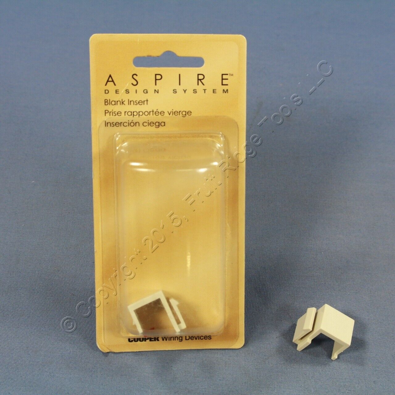 2 Cooper Aspire Desert Sand Blank Modular Wallplate Port Filler Inserts 9558DS